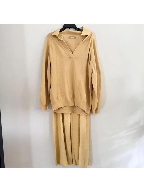 Free People Drea Sweater & Pants Set in Light Yellow - Image 2