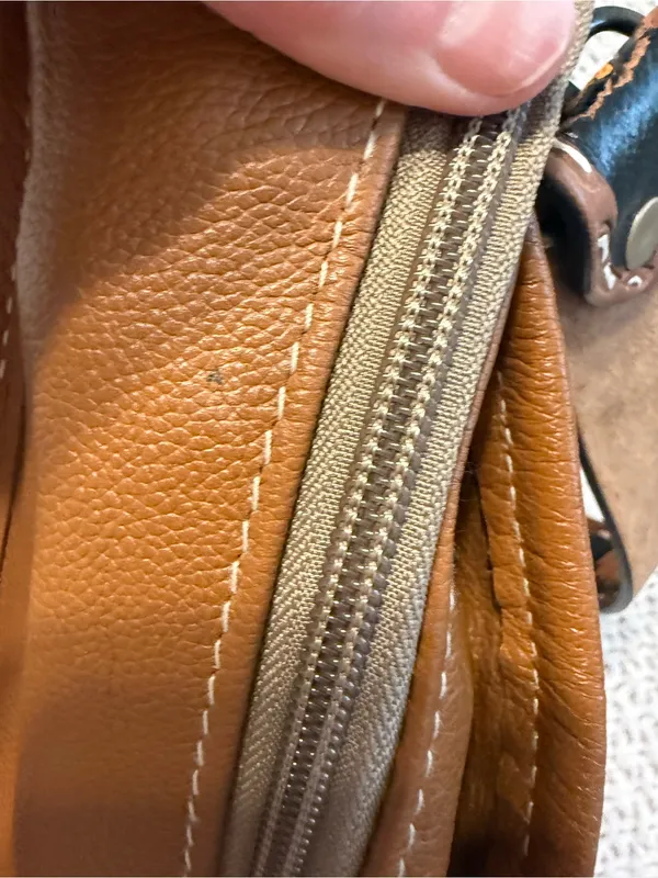 Myra Bag Brown Hair-on-Hide Crossbody with Multicolor Flap and Fringe - Image 11