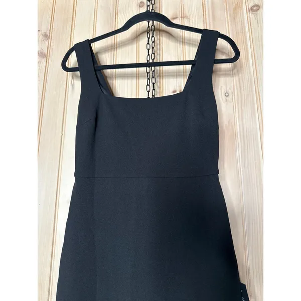 Lulus Moment Maker Black Square Neck Trumpet Midi Dress Party Banquet Medium - Image 4