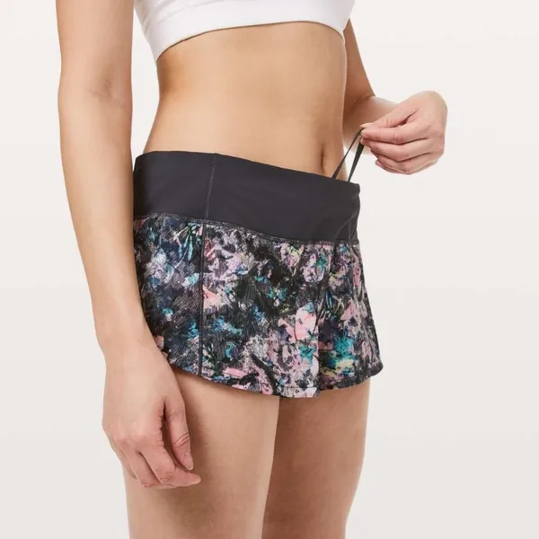 Lululemon Women Run Speed Up Short 2.5" Inseam Dappled Daze‎ Obsidian Size 14 - Image 2