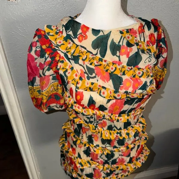 FARM Rio Puff Sleeve Fitted Mini Dress Size XS Petite NWOT - Image 3