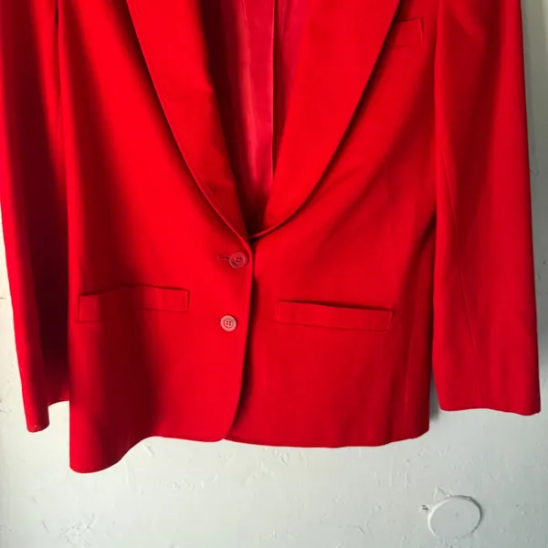 Vintage Pendleton Red Wool Blazer Jacket Womens Size‎ S Single Button USA Made - Image 3