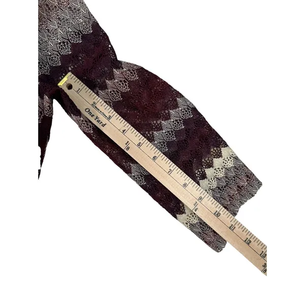 Studio One Women’s 6P Burgundy Lace Fit & Flare Belted Dress Petite - Image 5