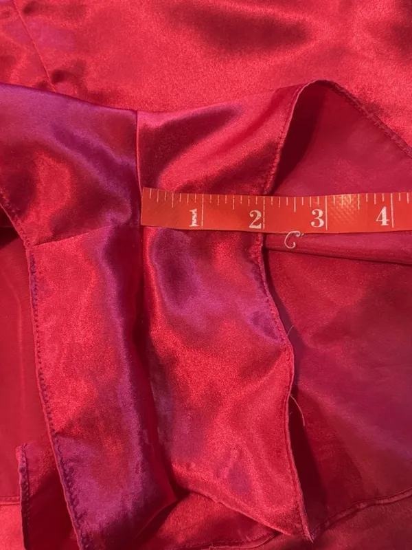 Victoria’s Secret Red VTG ‘80s Gold Label Satin PJ Sleep Shorts Top Set Sz Sm - Image 8