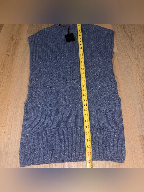 Massimo Dutti NWT Blue Italian Yarn Wool Knit Sweater - Size XS - Image 6