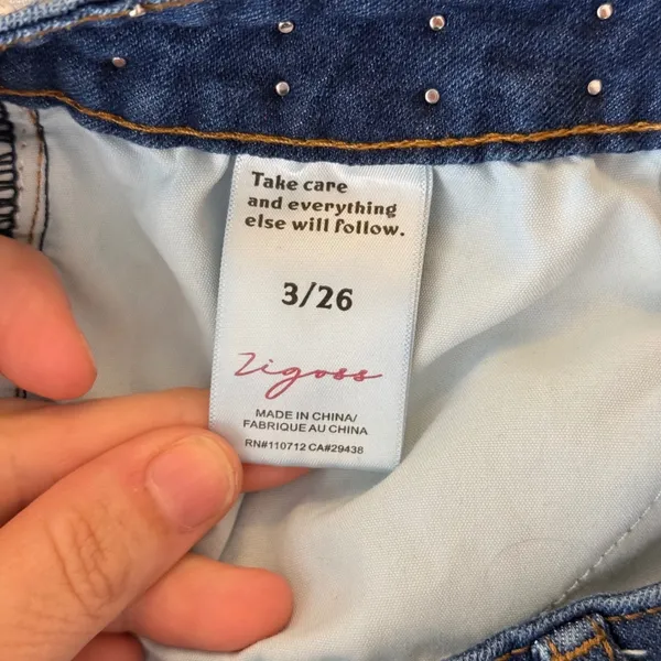 Vigoss Studded Wide Leg Jeans Womens 3/26 Blue - Image 7