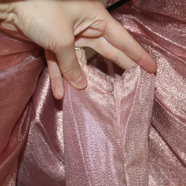 Choosy Copper Rose Organza Dress Size Small - Image 12