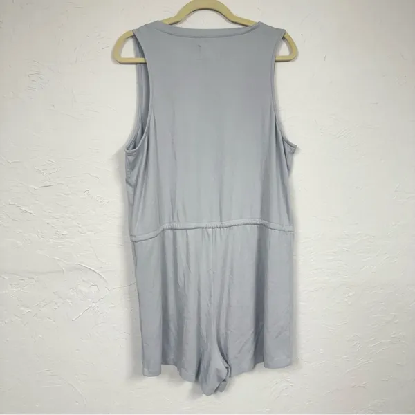 Madewell Grey Sleeveless Casual Romper Womens L Cinch Waist Summer Beachy - Image 14