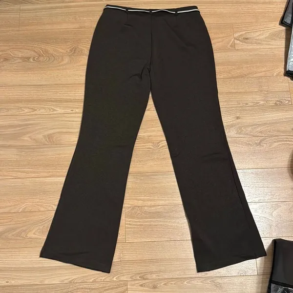 Express vintage black dress pants women’s size 7/8 bootcut with clasp belt‎ - Image 8