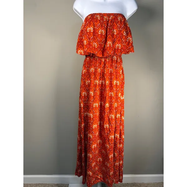 Yidarton Boho Strapless Maxi Dress NWT Resort‎ Vacation Festival M - Image 2