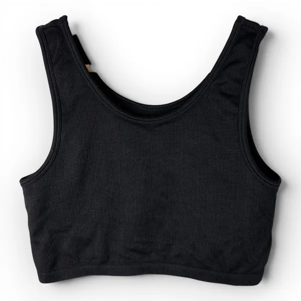 Aerie Womens Black Ribbed Seamless Crop Tank Top Size Large - Image 2