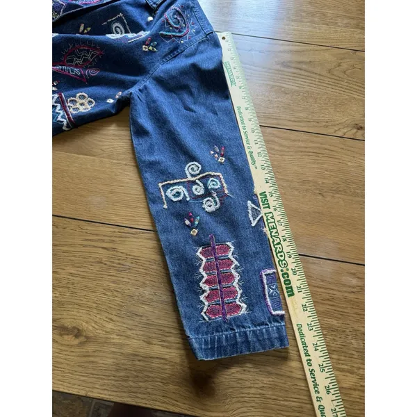 New Direction Denim Jacket Women Large Embroidered Patches Buttons Sparkle Aztec - Image 8