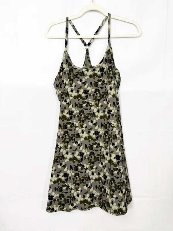 Outdoor Voices The Exercise Dress Tennis Athletic Tea Tree Floral Olive Green - Image 2