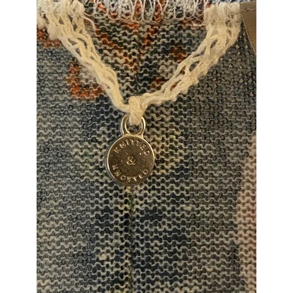 New Knitted & Knotted Anthropologie Open Cardigan‎ Linen Cotton Blend Sz M - Image 4