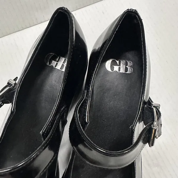 Gianni Bini Mary Jane‎ Platform Heel Shoes Womens 8.5 Shiny Black Block Lug Sole Y2K - Image 8