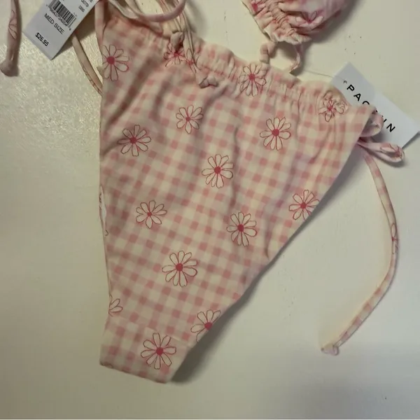 PacSun Pink Gingham Sydni Ruffle Bikini Set – NWT Small / Medium - Image 3
