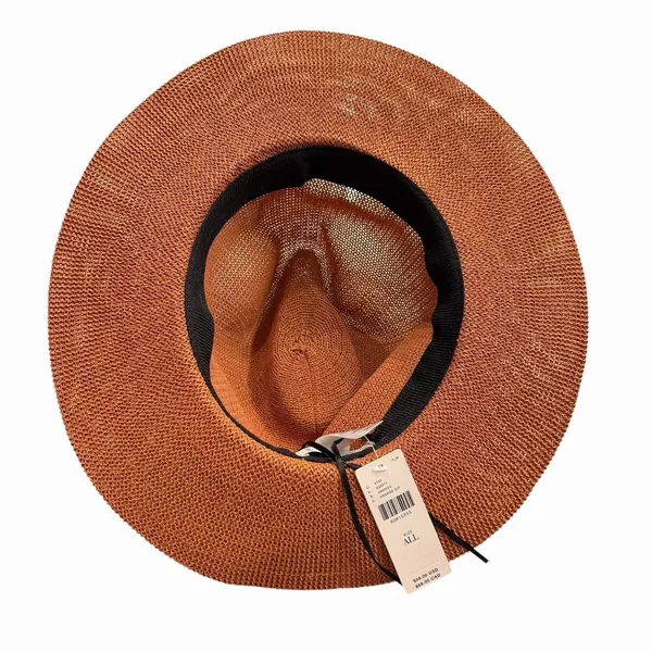 Anthropologie Cali Dream Rust Boho Wide Brim‎ Fedora Hat Beaded Band One Size - Image 9