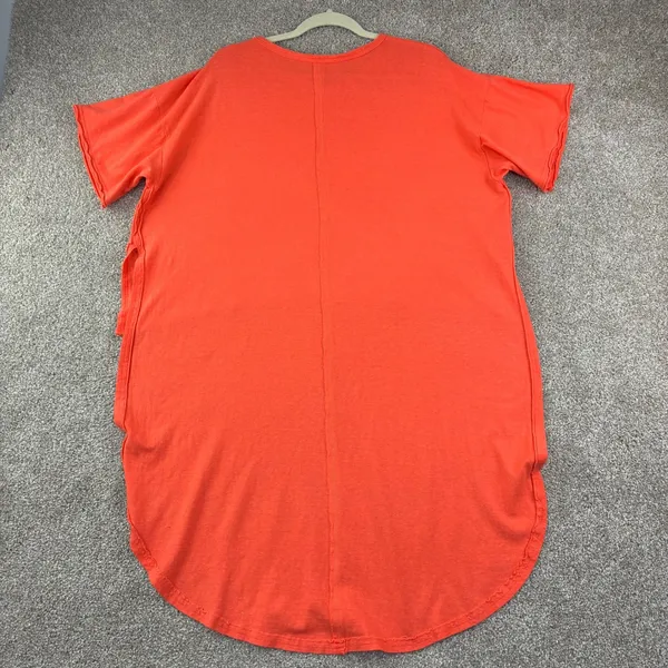 FP Beach Shore to Shore Tunic Top XS Oversized‎ Coral High Low Raw Hem Lagenlook - Image 8