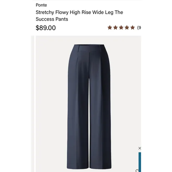 OGL Stretchy Flowy High Rise Wide Leg The Success Pants Midnight Navy Size XS - Image 3