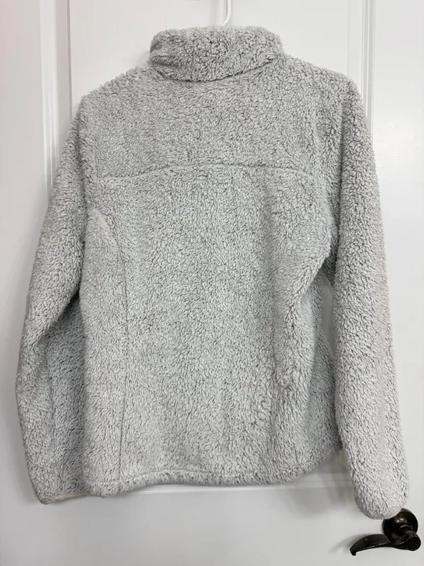 Columbia Gray High Pile Sherpa Fleece Full Zip Jacket Women’s S - Image 6