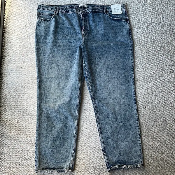 Abercrombie & Fitch 90's Straight Ultra High Rise Acid Wash Jeans 37‎ / 24 - Image 6