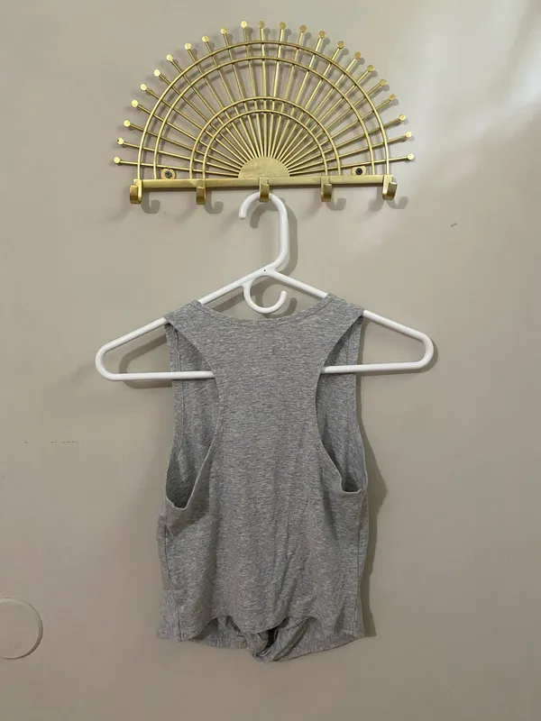 aerie Heather Gray Twist-Front Tank - Image 2