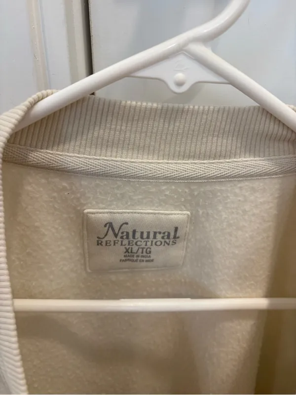 Natural Reflections Cream Oversized Pocket Pullover Size XL - Image 3