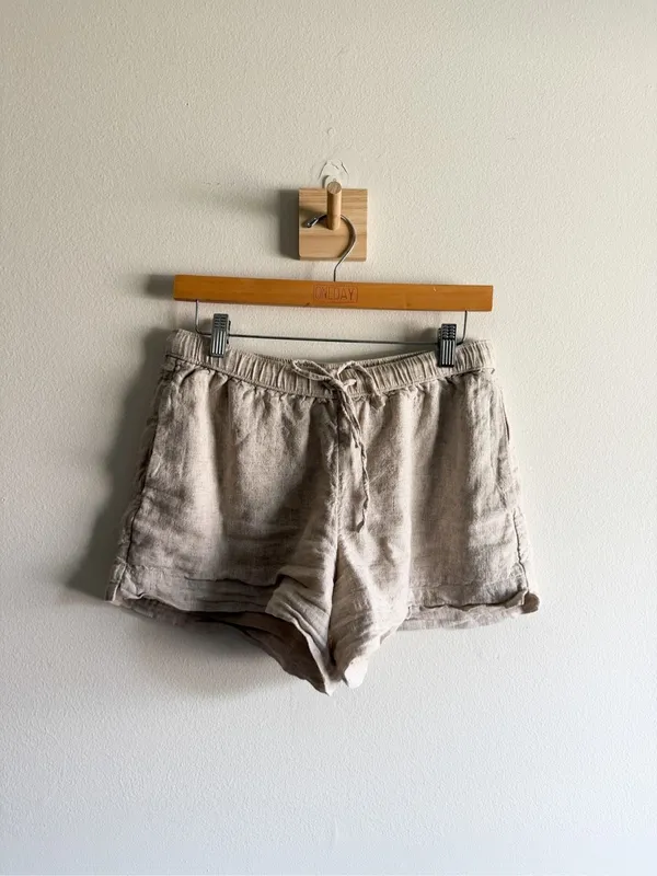 Abercrombie & Fitch Tie Waist Linen Mix Shorts Size S - Image 3