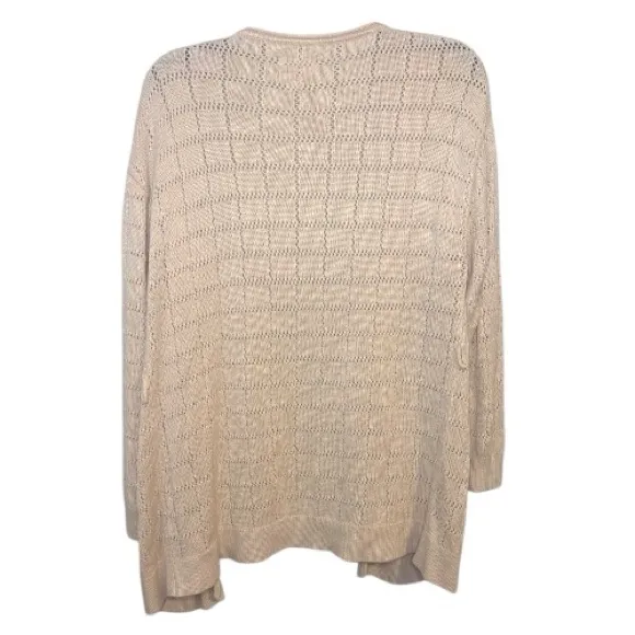 Future Collective Jenny Lopez Cream Pointelle Cardigan Size Small - Image 2