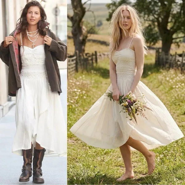 Free People Ethereal Fairy Sparkling Moment Midi Dress in White Size Small - Image 13