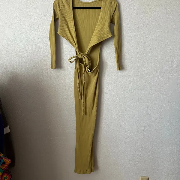 Free People Beach Last Minute Midi Knit Dress Yellow Size XS - Image 4