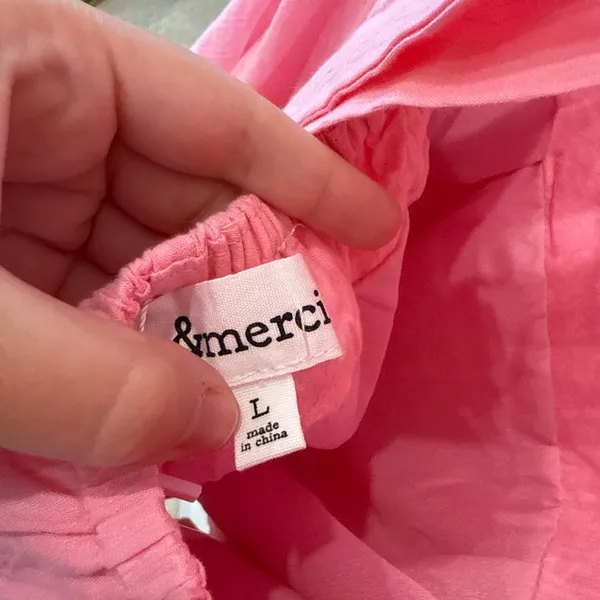 &merci Pink Ruffle Strap Back Tie Mini Dress – Size L, NWT - Image 4
