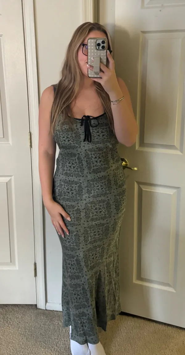 BOUTIQUE PAISLEY DRESS Green Size M - Image 3