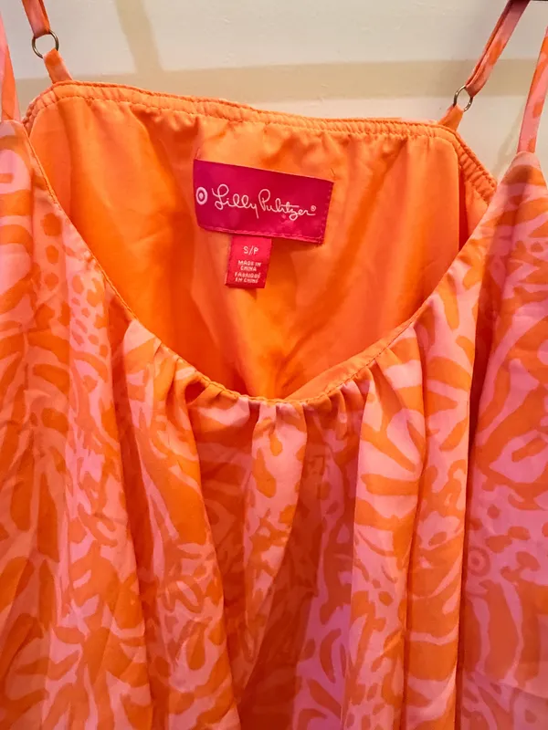 Lilly Pulitzer for Target Pink & Orange Giraffe Print Ruffle Dress – Size Small - Image 2