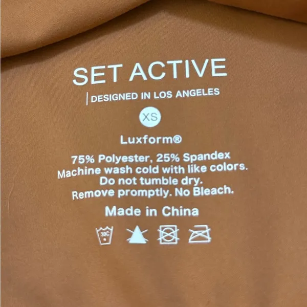 Set Active light brown off the shoulder sport bra women’s size XS - Image 6