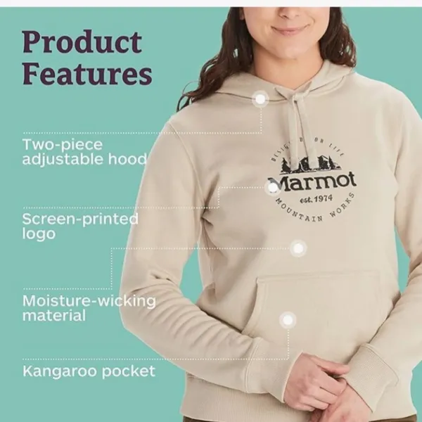 MARMOT Women's Culebra Peak Hoody, Sandbar, Size Small, NWT - Image 7