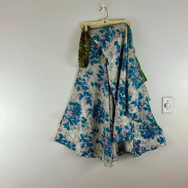 Reversible Maxi Wrap Skirt BINS907 Green - Image 2