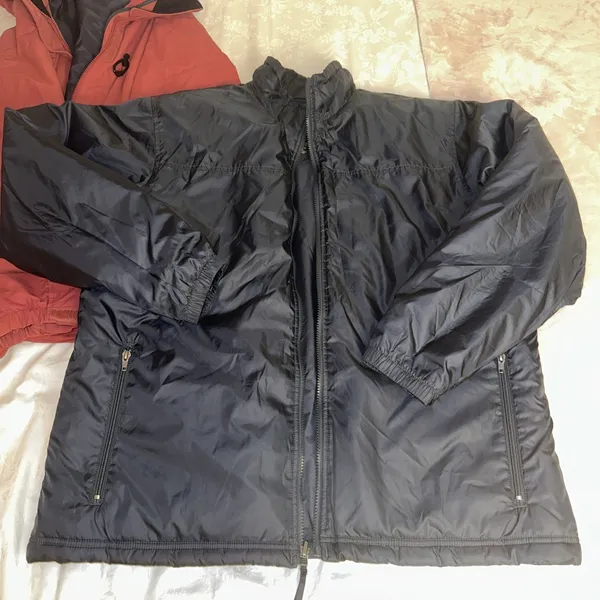 Vintage L.L. Bean Women's Outdoor Jacket 3 in 1 Coat Stowaway Hood Red XL - Image 5