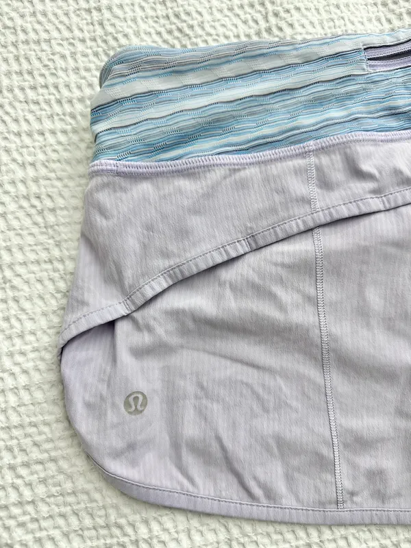 Lululemon Speed Short *4-way Stretch Lilac / Wave Twist Lilac Caspian Blue - Image 2