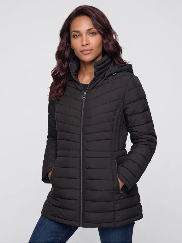 Michael Kors Quilted Hooded Jacket Size Medium - Image 3