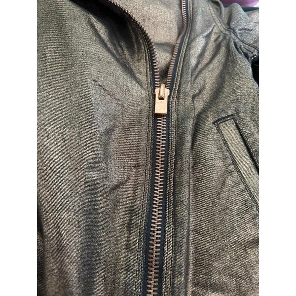 For All‎ Mankind faux leather moto jacket distinct metallic bronze women's small - Image 4