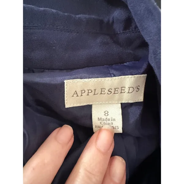 Appleseeds Blazer Women 8 Navy Gold Button Preppy Career Jacket Old Money Office - Image 4