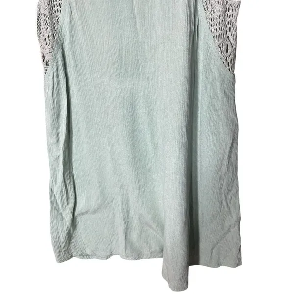 O’Neill Sage Green Crochet Tunic Top Size L - Image 3