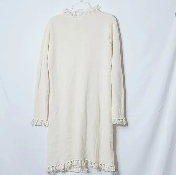 Long fringe open long sleeve sweater cardigan M - Image 7