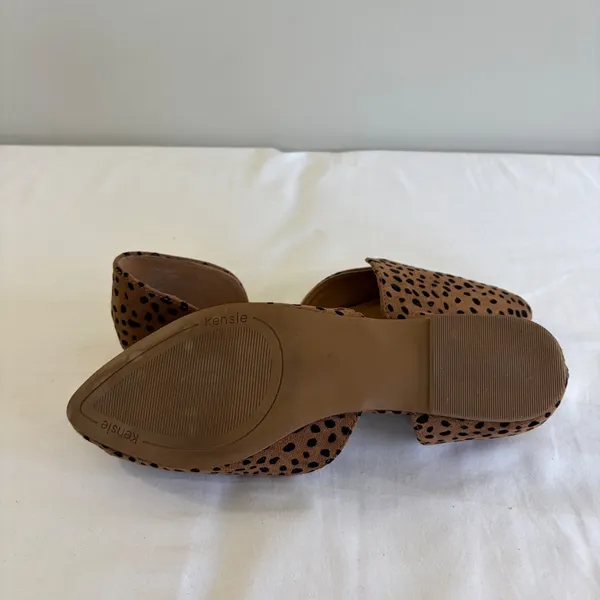 Kensie Gaby Leopard Cheetah Print‎ d'Orsay Pointed Toe Flats Tan Black 6.5M - Image 6