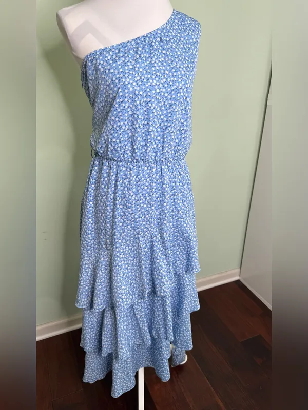 PRETTYGARDEN Floral Sundress Casual One Shoulder Tiered Ruffle Boho Dress Sz XL - Image 7