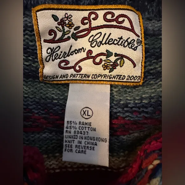 Vintage Heirloom Collectibles Colorful Striped Zip-Up Sweater - Image 4