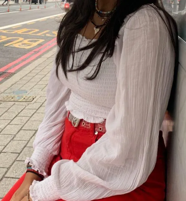 Smocked Long Sleeve Crop - Image 3