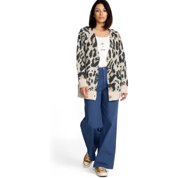 NWT Volcom Wylding Out Animal Print Oversized Knit Cardigan Sweater XS - Image 2