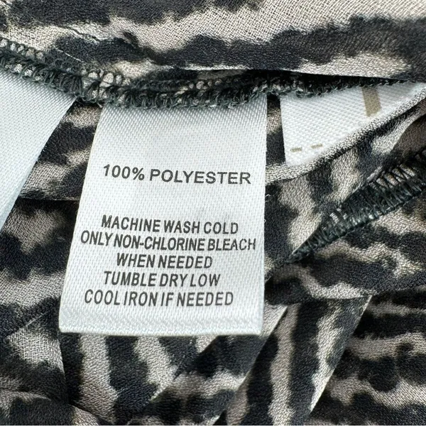 Ann‎ Taylor Loft Printed Pullover Blouse Cream Black Medium Long Sleeve - Image 10